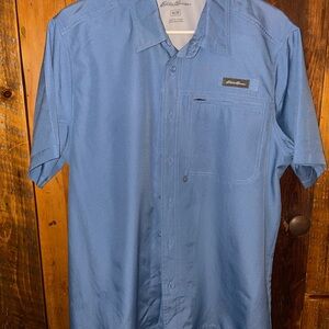 Eddie Bauer Men's Short-Sleeve Button-Down Shirt — Sky Blue